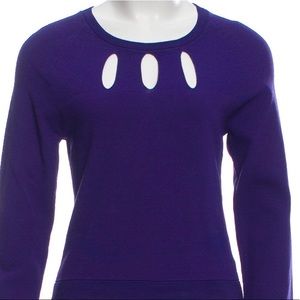 Purple Parker Cutout Knit Blouse Large